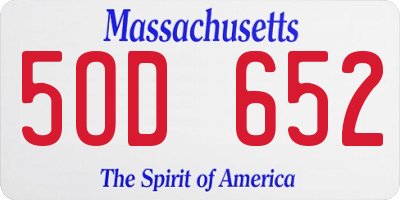 MA license plate 5OD652
