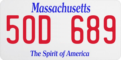 MA license plate 5OD689