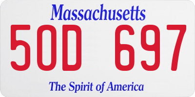 MA license plate 5OD697