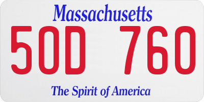 MA license plate 5OD760