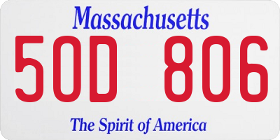 MA license plate 5OD806