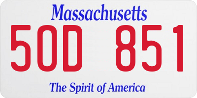 MA license plate 5OD851