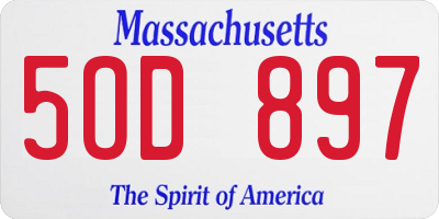 MA license plate 5OD897