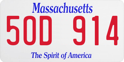 MA license plate 5OD914