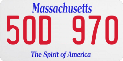 MA license plate 5OD970