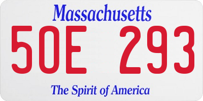 MA license plate 5OE293