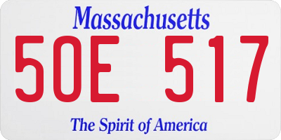 MA license plate 5OE517
