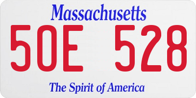 MA license plate 5OE528