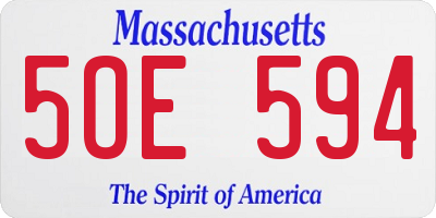 MA license plate 5OE594