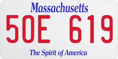 MA license plate 5OE619