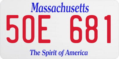 MA license plate 5OE681