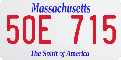 MA license plate 5OE715