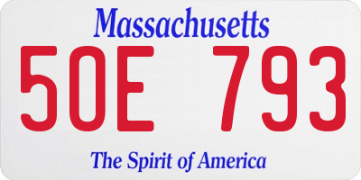 MA license plate 5OE793