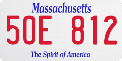 MA license plate 5OE812