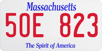 MA license plate 5OE823