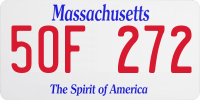 MA license plate 5OF272