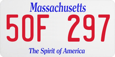 MA license plate 5OF297