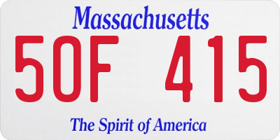 MA license plate 5OF415