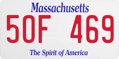MA license plate 5OF469