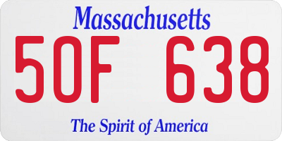 MA license plate 5OF638
