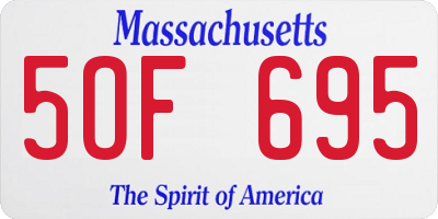 MA license plate 5OF695