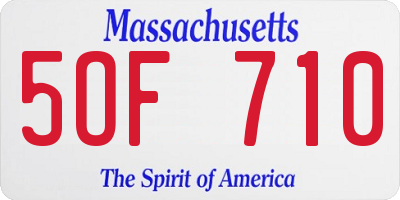 MA license plate 5OF710