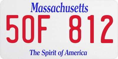 MA license plate 5OF812