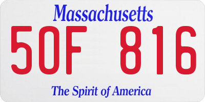 MA license plate 5OF816