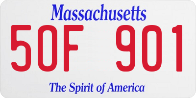 MA license plate 5OF901