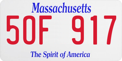 MA license plate 5OF917