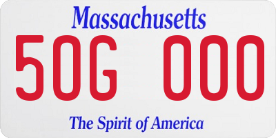 MA license plate 5OG000