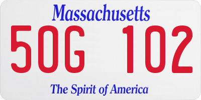 MA license plate 5OG102