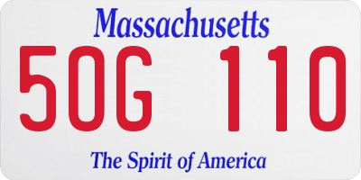 MA license plate 5OG110