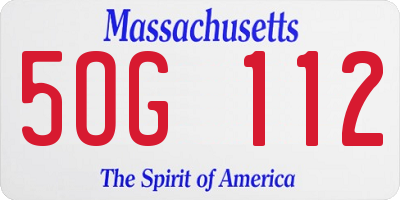 MA license plate 5OG112