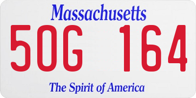 MA license plate 5OG164