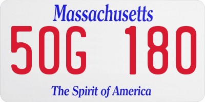 MA license plate 5OG180