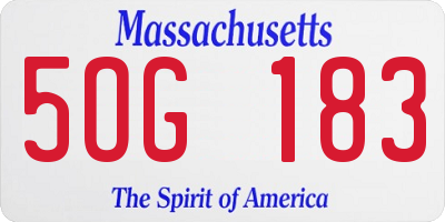 MA license plate 5OG183