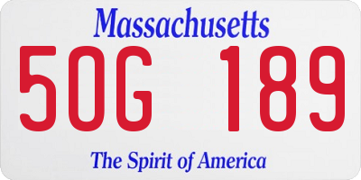 MA license plate 5OG189