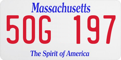 MA license plate 5OG197