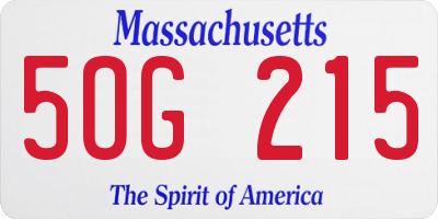 MA license plate 5OG215