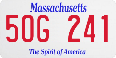 MA license plate 5OG241