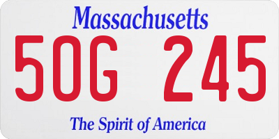 MA license plate 5OG245