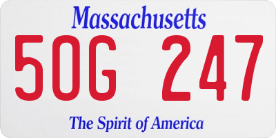 MA license plate 5OG247