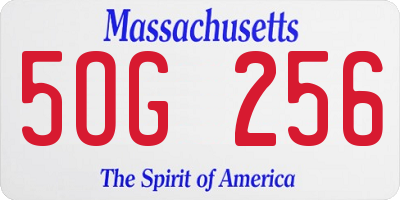 MA license plate 5OG256