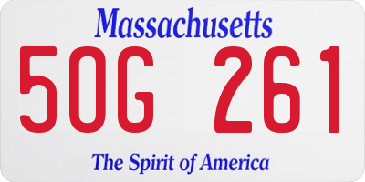 MA license plate 5OG261