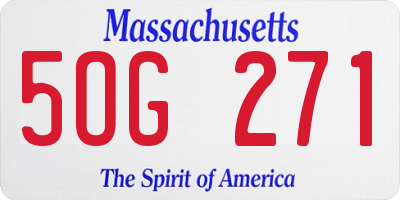 MA license plate 5OG271