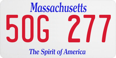 MA license plate 5OG277