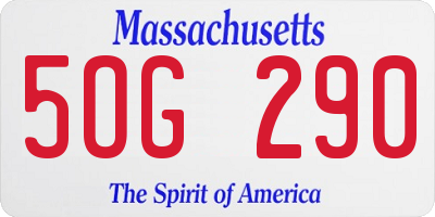 MA license plate 5OG290