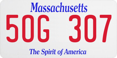 MA license plate 5OG307