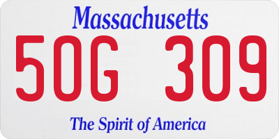 MA license plate 5OG309